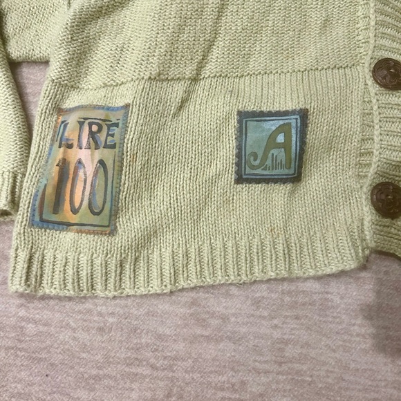 Rare Vintage 90s Blue Fish knitted button up sweater - Picture 2 of 10